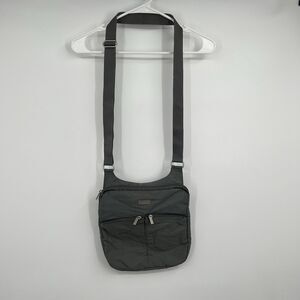 Baggallini Gray Sling Bag Crossbody Purse Tote Pockets Packable Adjustable